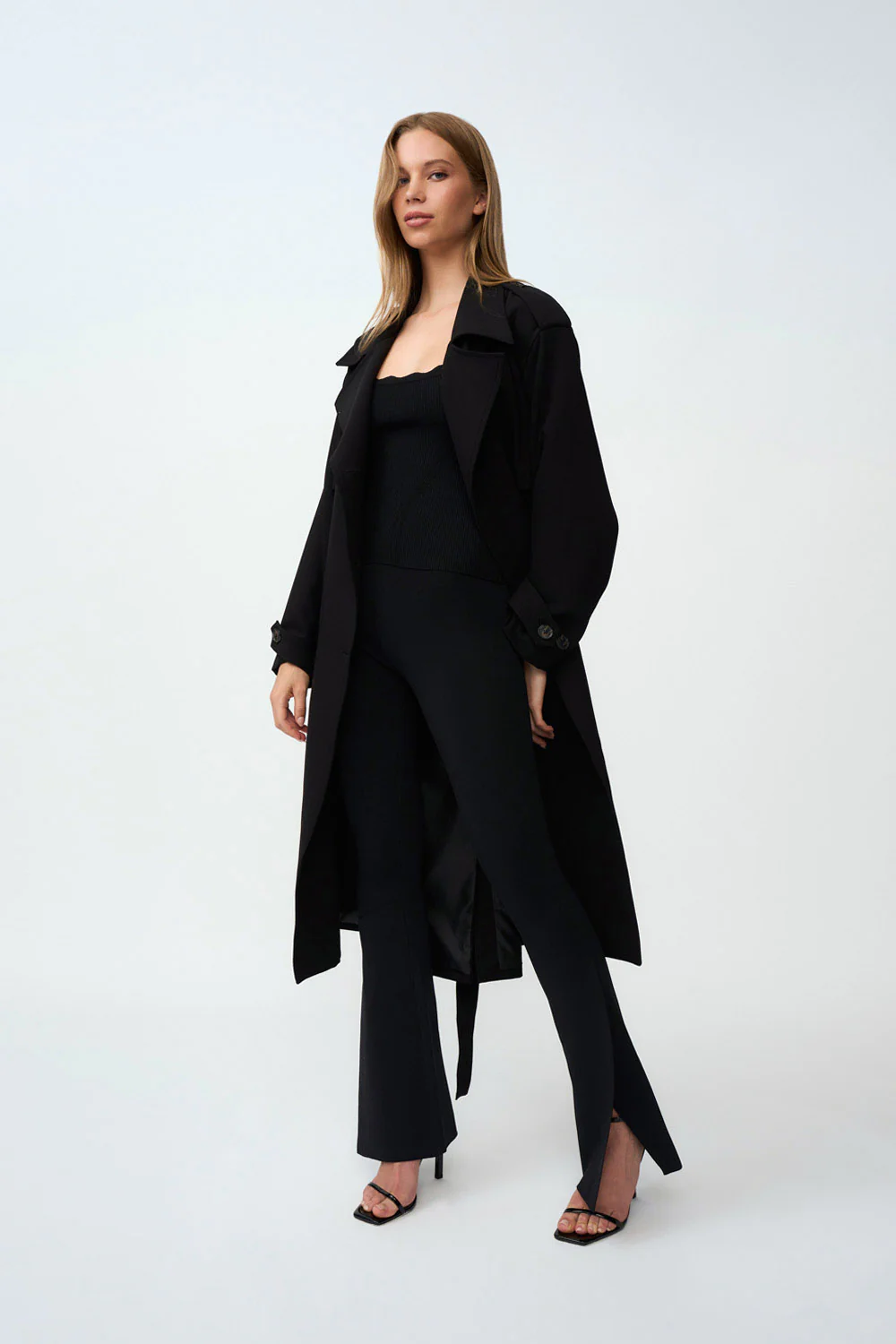 Blair Belted Trench Coat - Black - Image 5