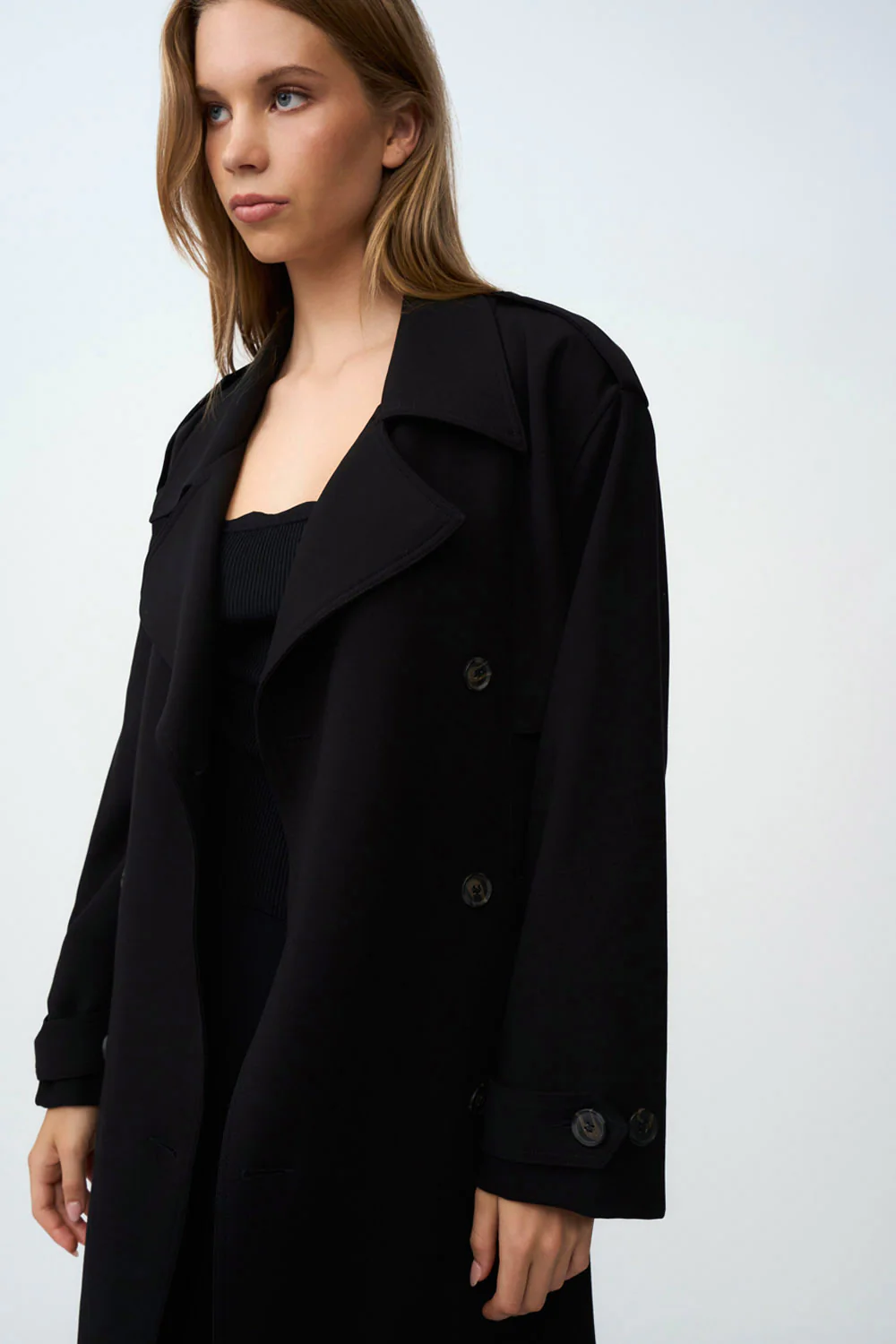 Blair Belted Trench Coat - Black - Image 6