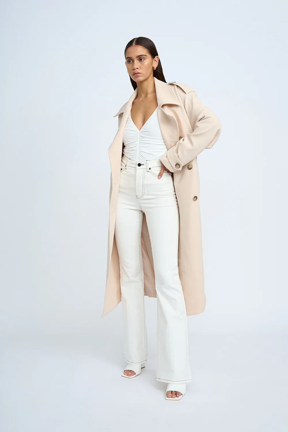 Blair Belted Trench Coat - Sand - Image 5