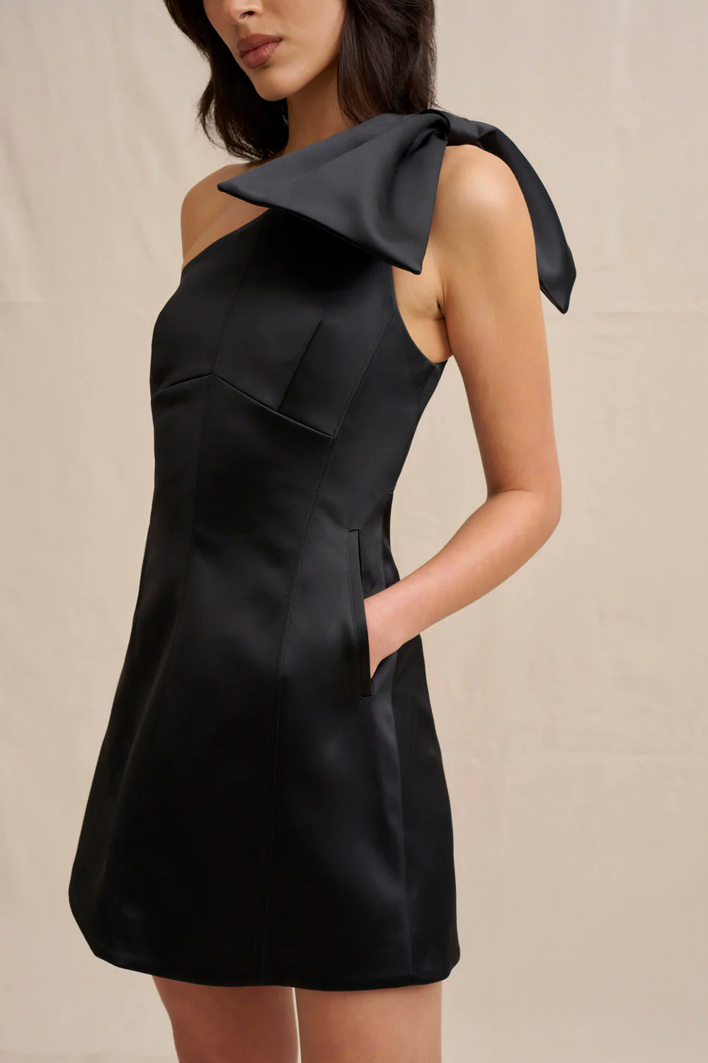 The Bow Mini Dress - Black - Image 10