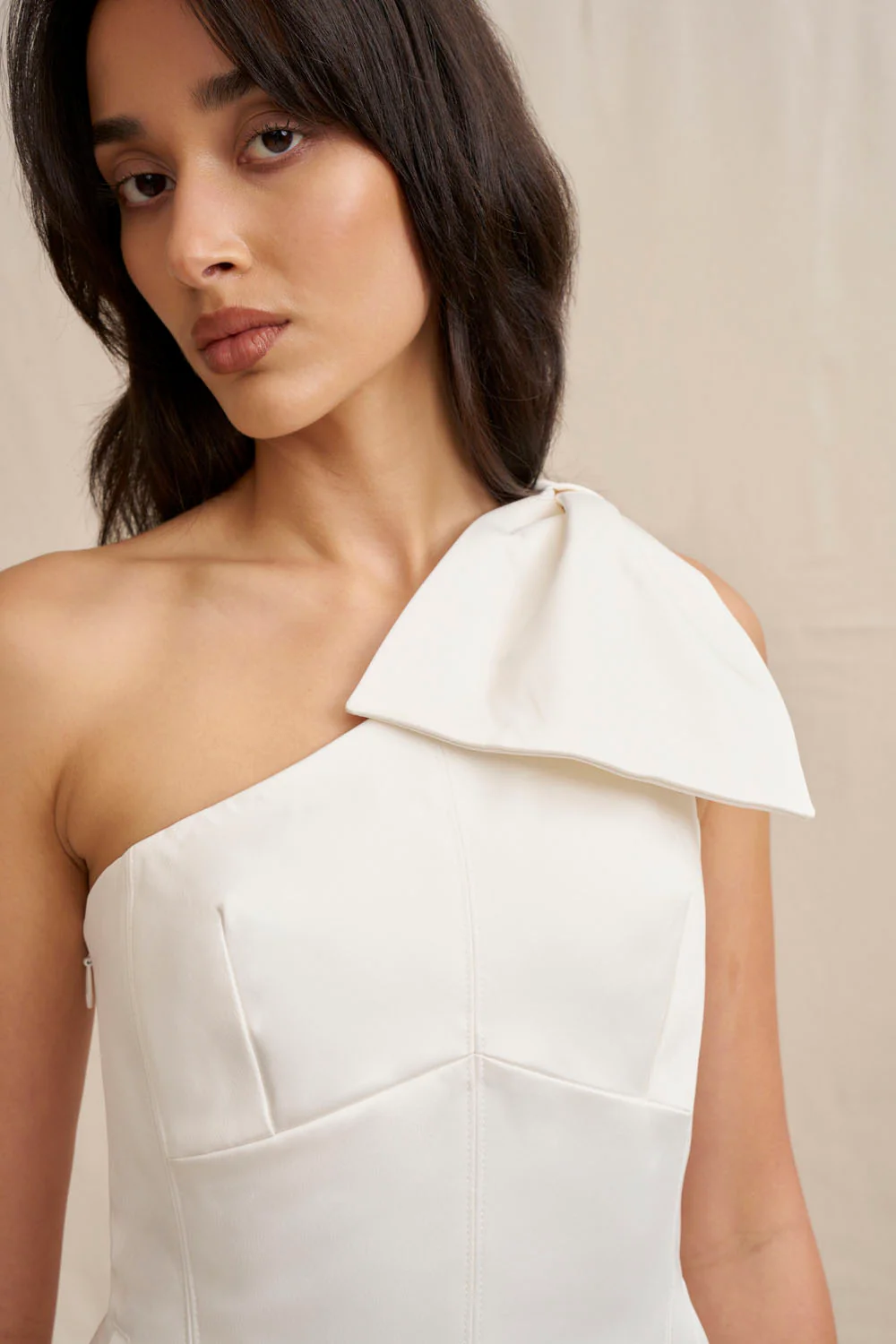 The Bow Mini Dress - Ivory - Image 4