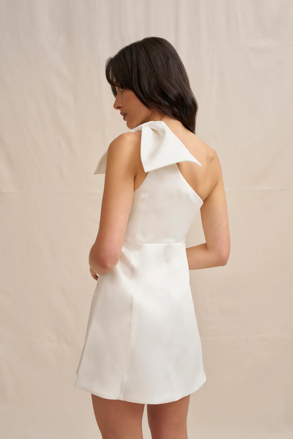 The Bow Mini Dress - Ivory - Image 5