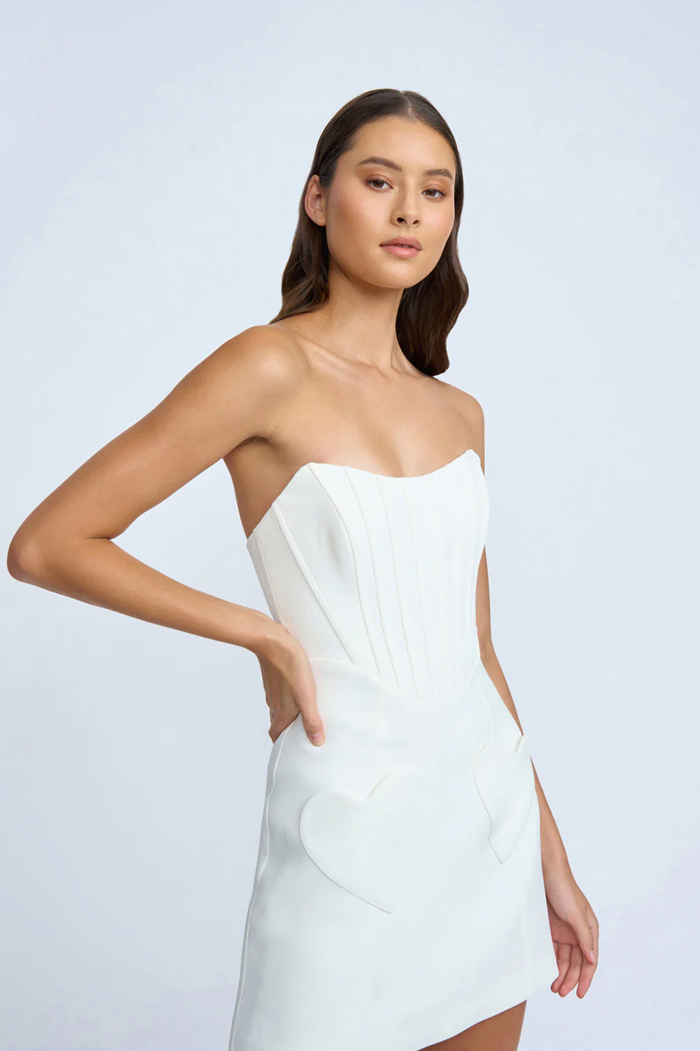 Celeste Corset Heart Mini Dress - Ivory - Image 7