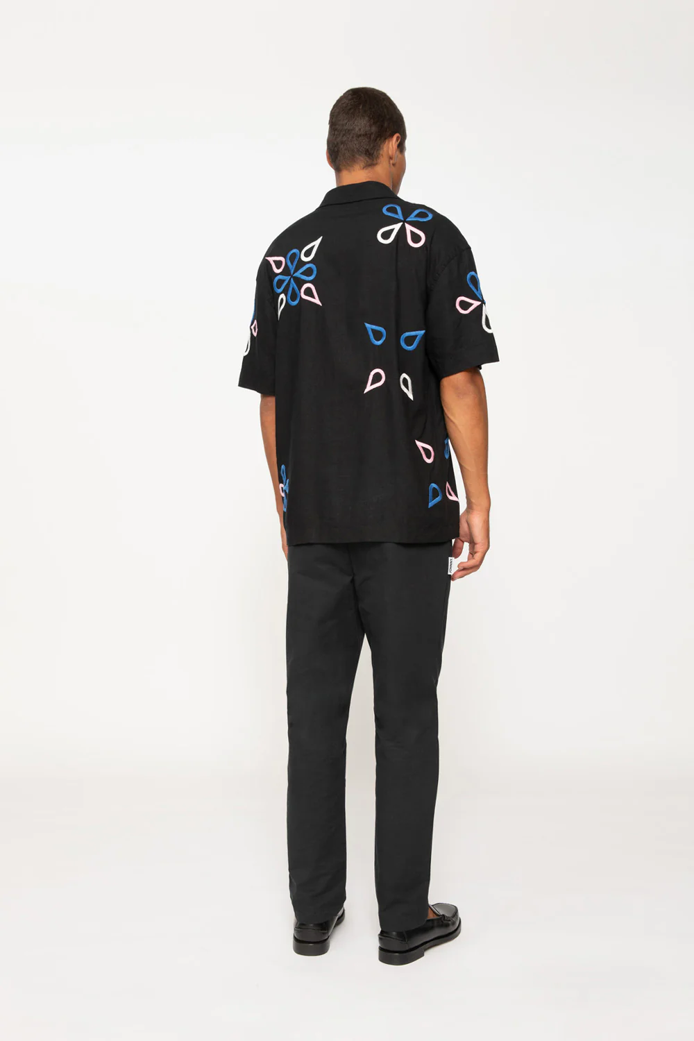 Conrad Geo Embroidery Shirt | Final Sale - Black - Image 3