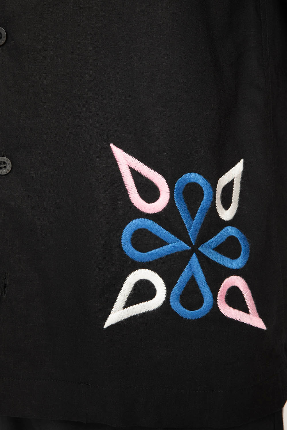 Conrad Geo Embroidery Shirt | Final Sale - Black - Image 6