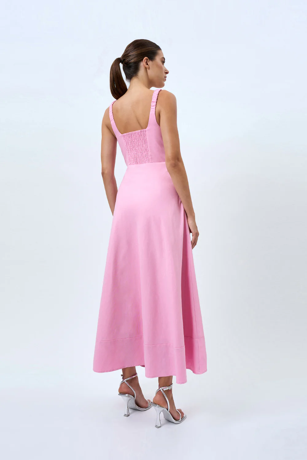 Daphne Bust Midi Dress - Taffy Pink - Image 3