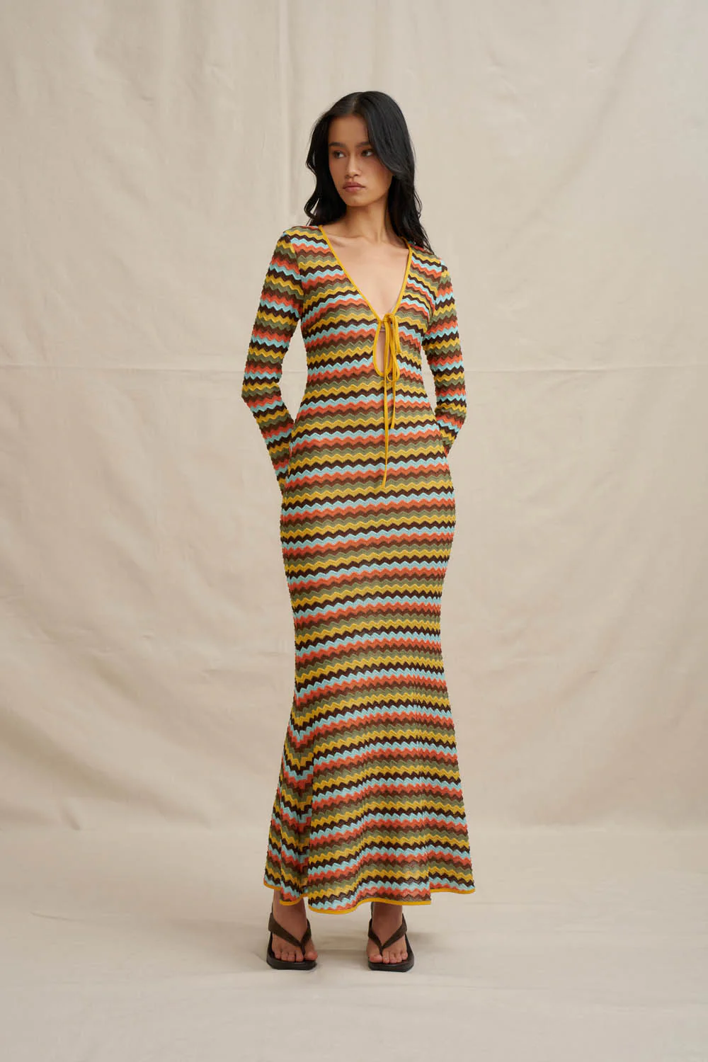 Fontana Tie Sheer Ankle Dress - Image 5