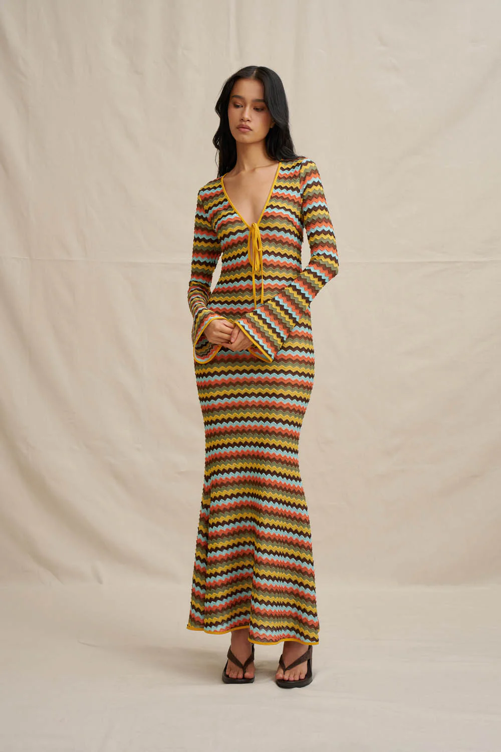 Fontana Tie Sheer Ankle Dress - Image 6