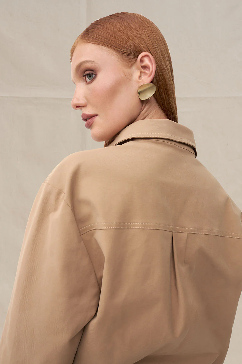 Gabriella Shirt Mini Dress - Biscuit - Image 5