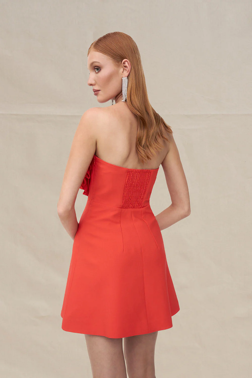 Imara Strapless Mini Dress - Red - Image 5