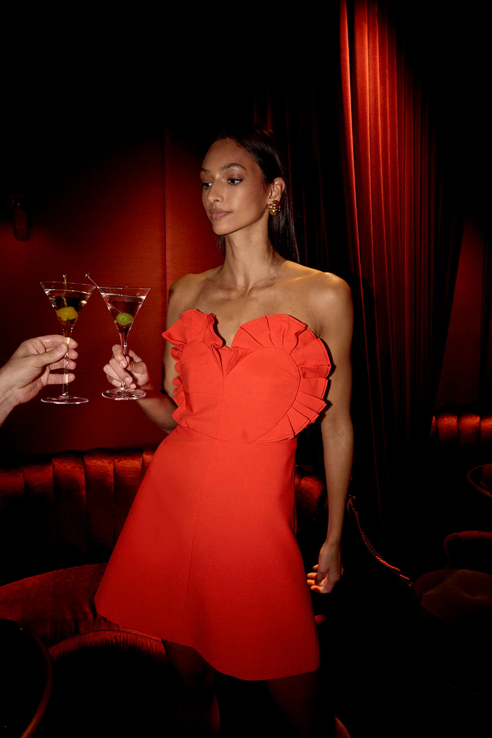 Imara Strapless Mini Dress - Red - Image 6