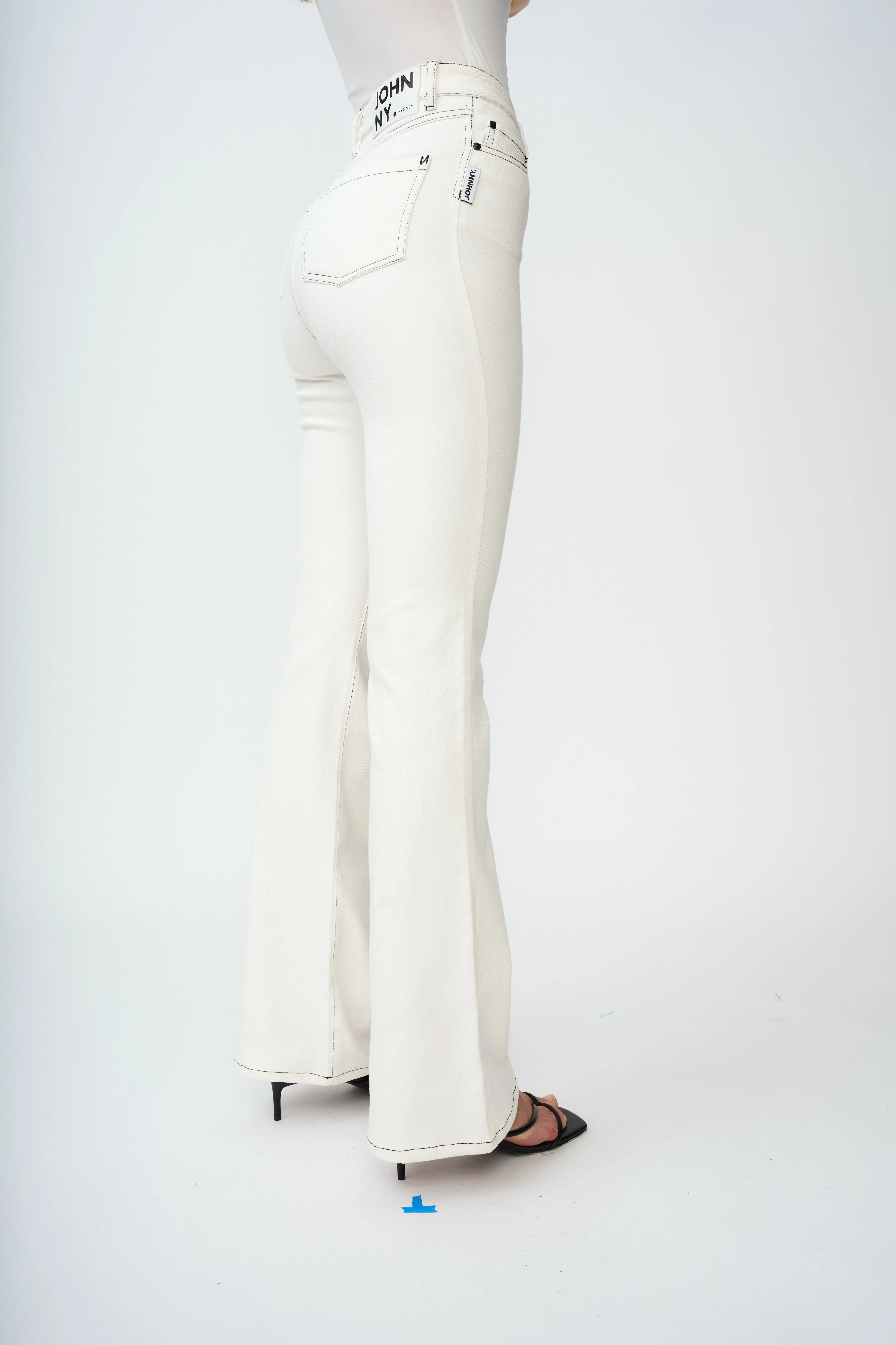Johnny Flare Jean | Final Sale - White black - Image 4