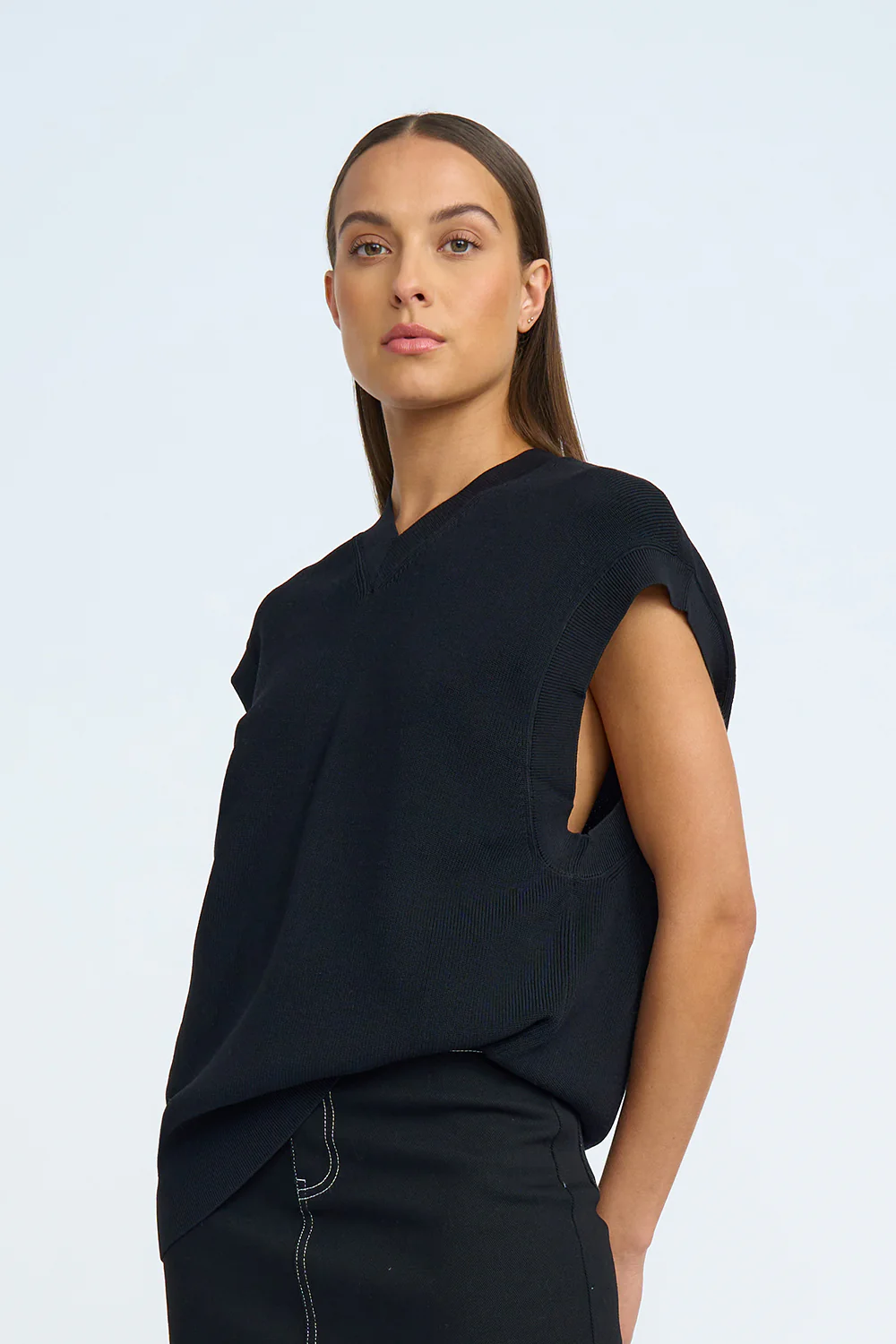 Landen Knit Vest | Final Sale - Black - Image 5