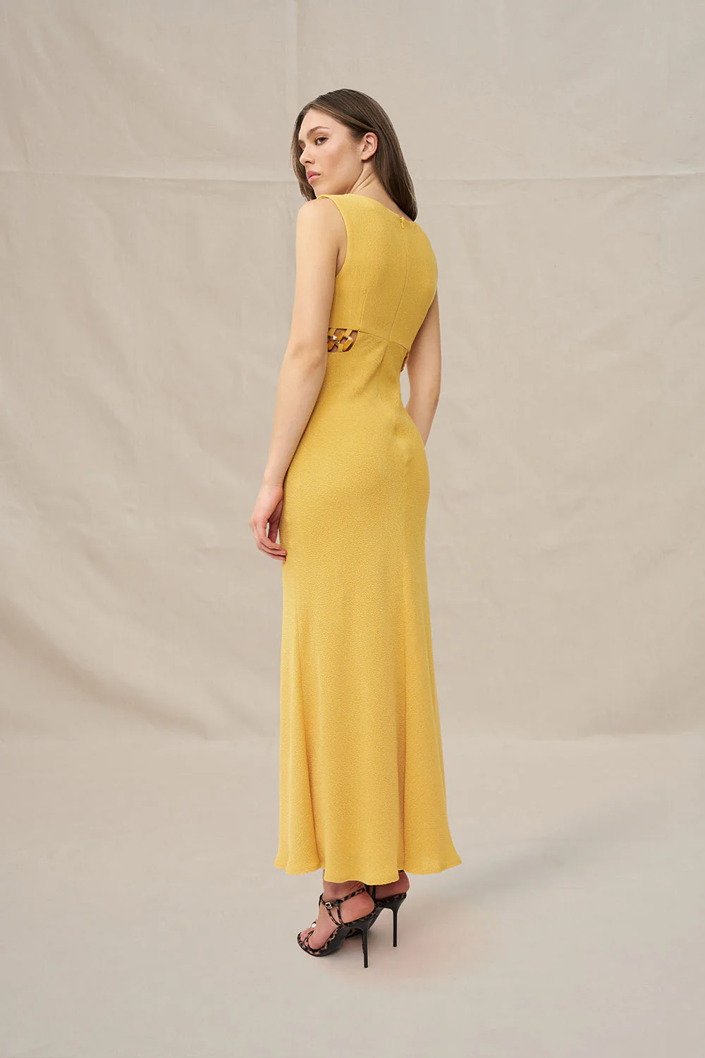 Leandra Link Ankle Dress - Mustard - Image 4