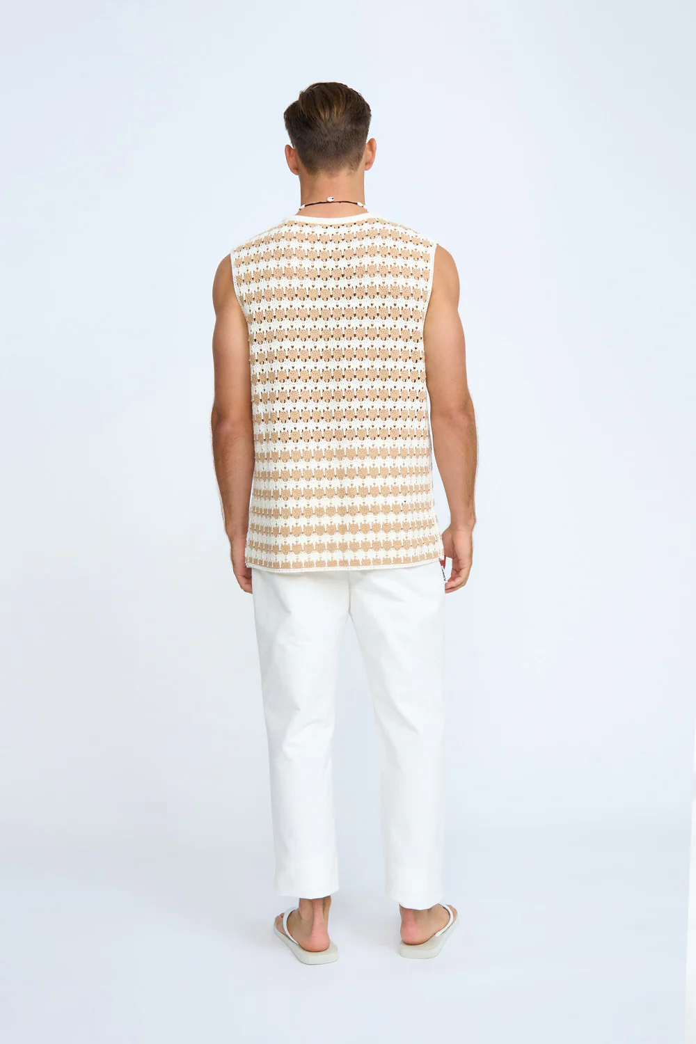 Mario Stripe Knit Muscle Tee | Final Sale - Ivory Sand - Image 3