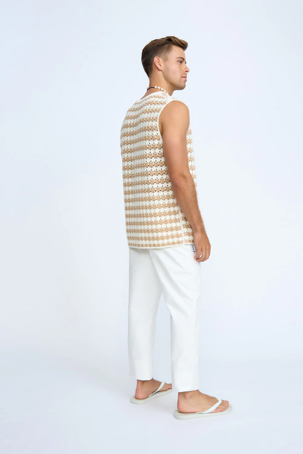 Mario Stripe Knit Muscle Tee | Final Sale - Ivory Sand - Image 5