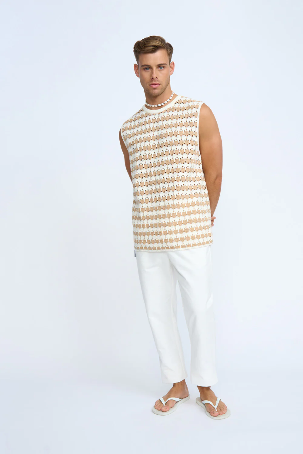 Mario Stripe Knit Muscle Tee | Final Sale - Ivory Sand - Image 7