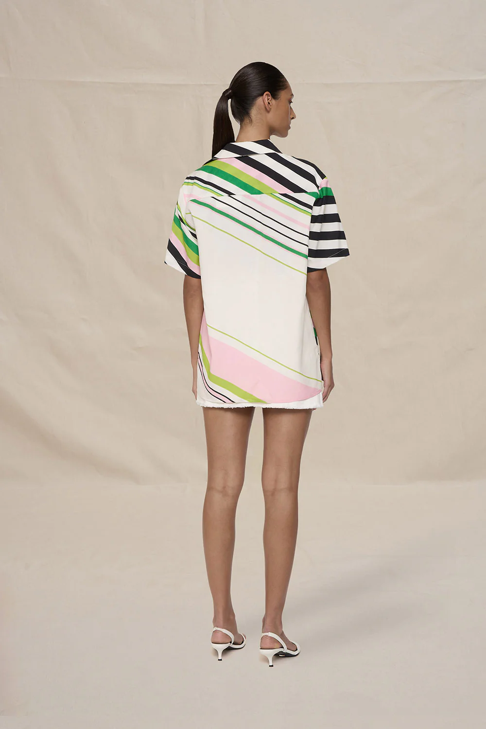 Noah Stripe Sun Shirt - Green Pink Black Multi - Image 4