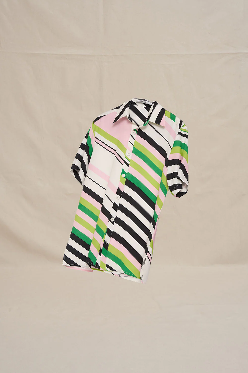 Noah Stripe Sun Shirt - Green Pink Black Multi - Image 5