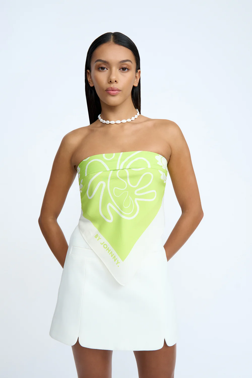 Palm Lover Scarf | Final Sale - Sunny Lime Ivory - Image 6