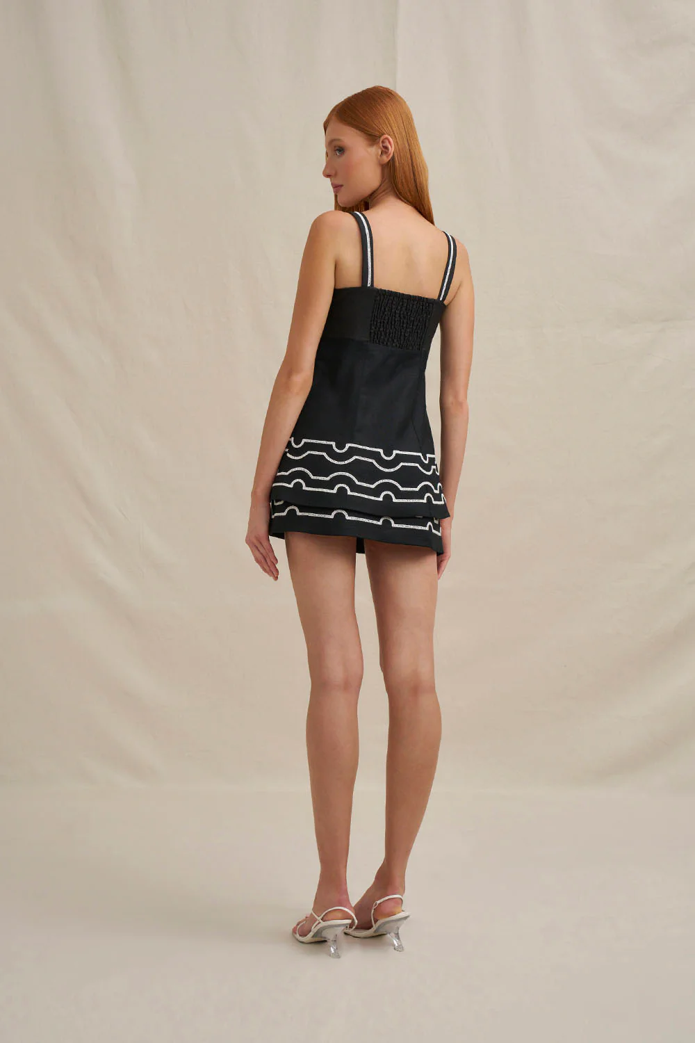 Paradise Lace Up Camisole - Ivory Black - Image 3