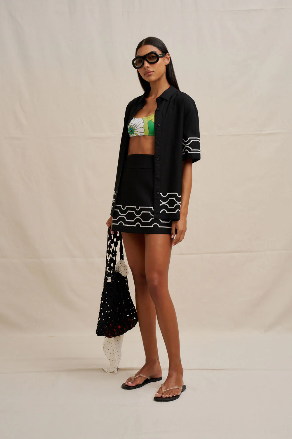 Paradise Palm Sun Shirt - Ivory Black - Image 10