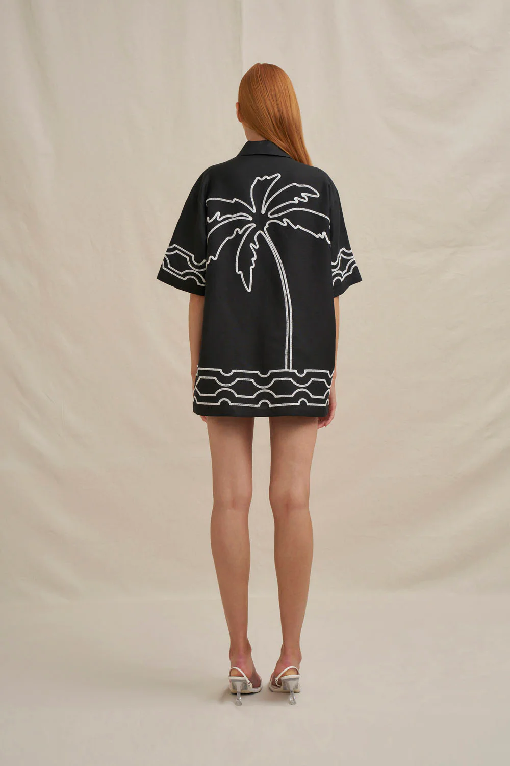 Paradise Palm Sun Shirt - Ivory Black - Image 3