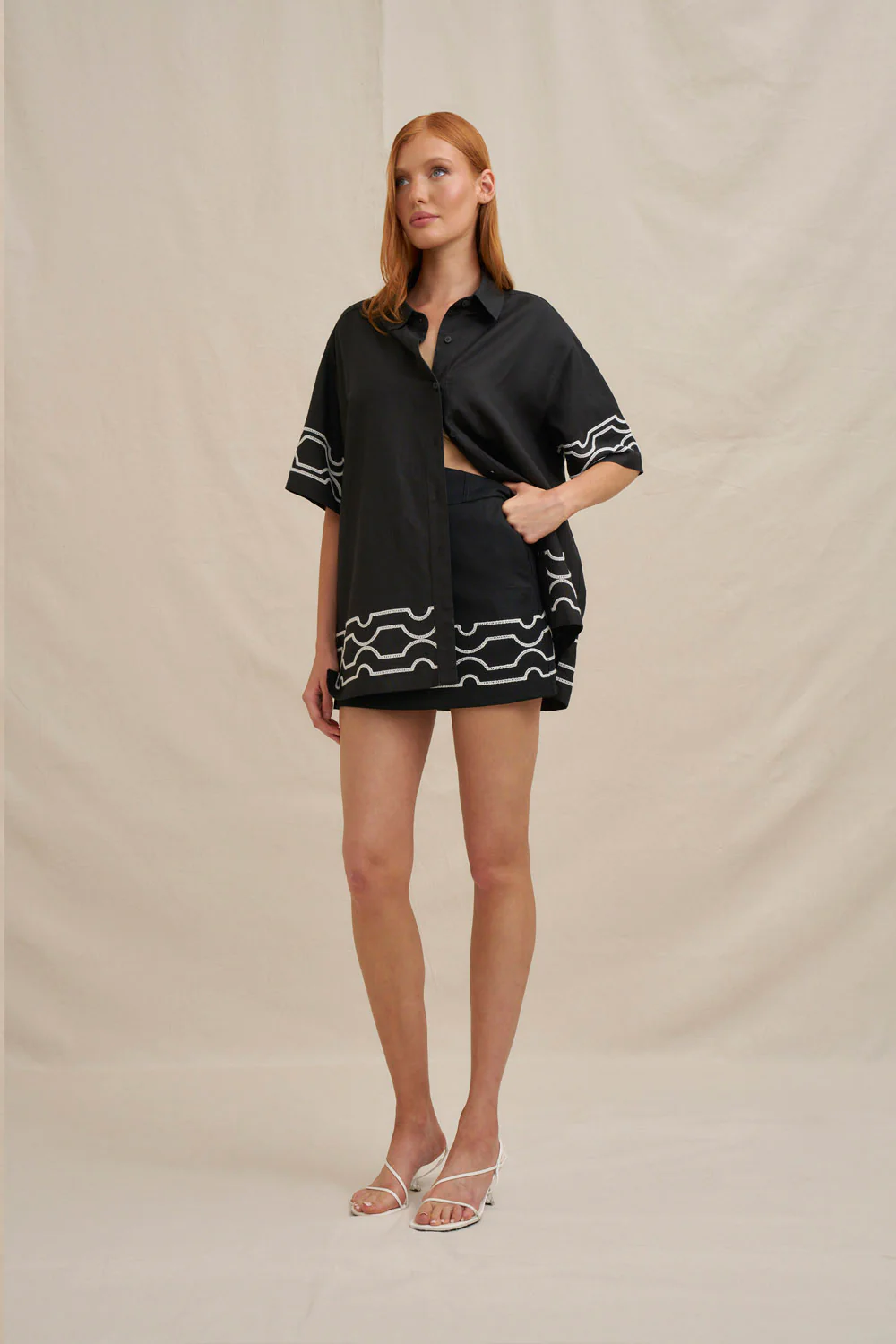 Paradise Palm Sun Shirt - Ivory Black - Image 4