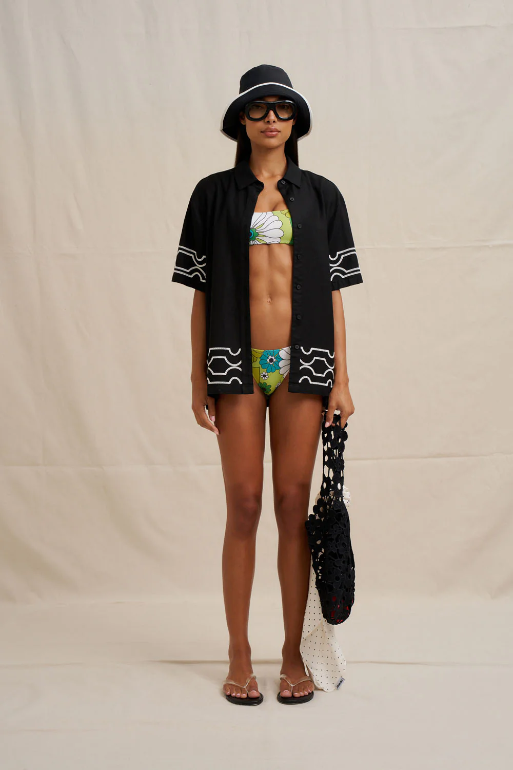 Paradise Palm Sun Shirt - Ivory Black - Image 6