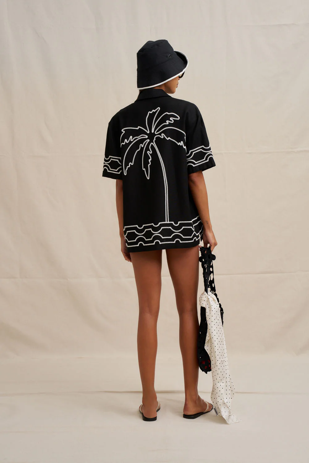 Paradise Palm Sun Shirt - Ivory Black - Image 8