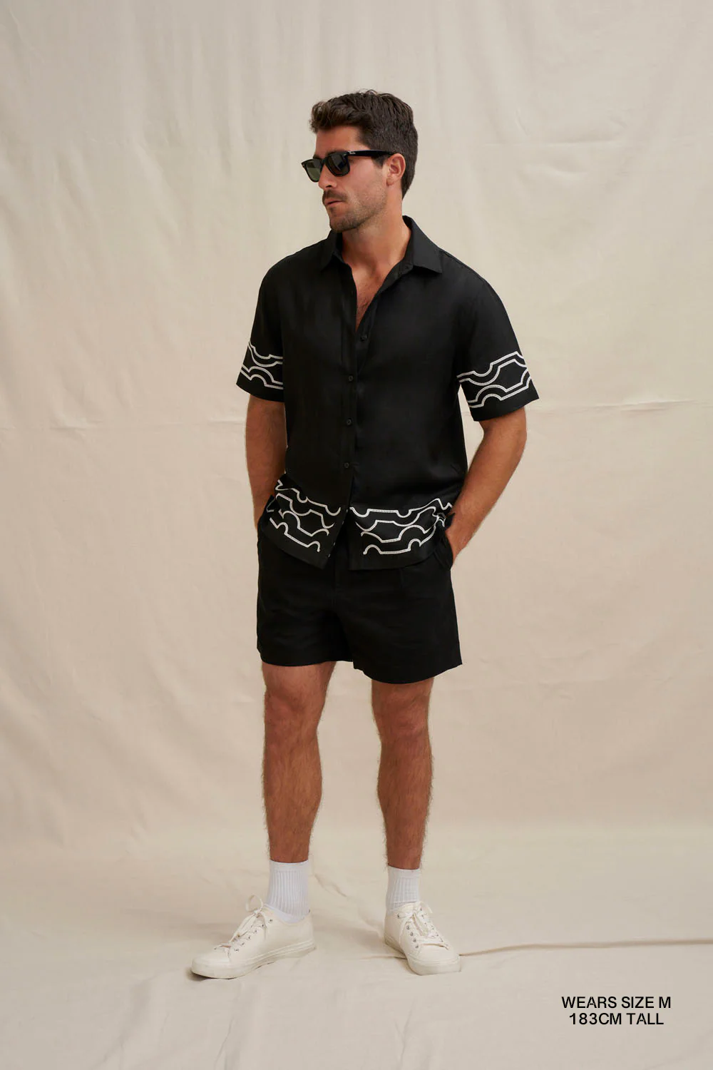Paradise Palm Sun Shirt - Ivory Black - Image 3