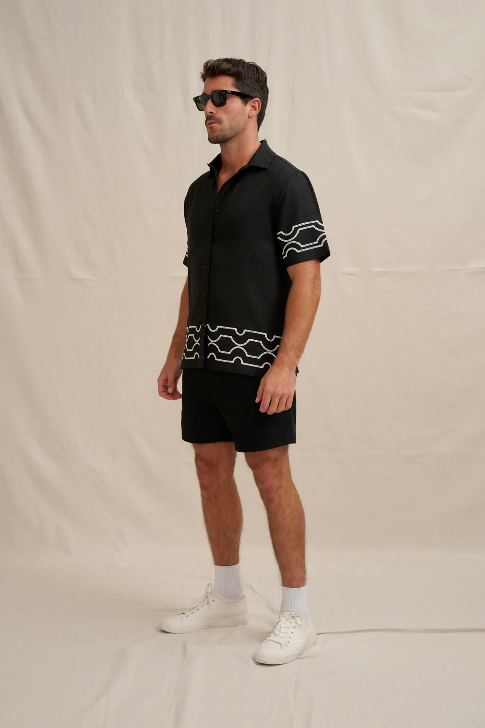 Paradise Palm Sun Shirt - Ivory Black - Image 5