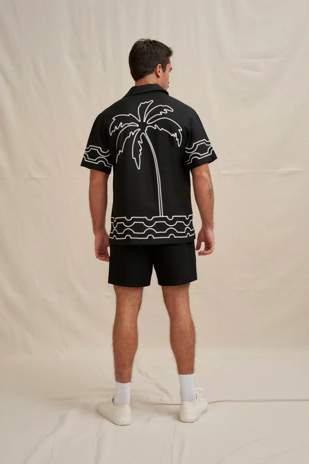 Paradise Palm Sun Shirt - Ivory Black - Image 6