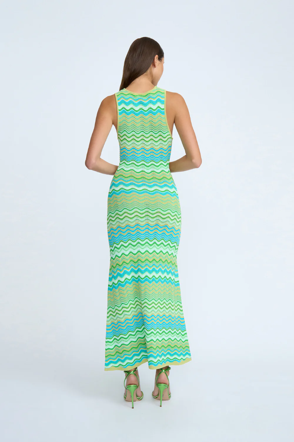Rayne Ripple Stripe Knit Dress | Final Sale - Green Multi - Image 3