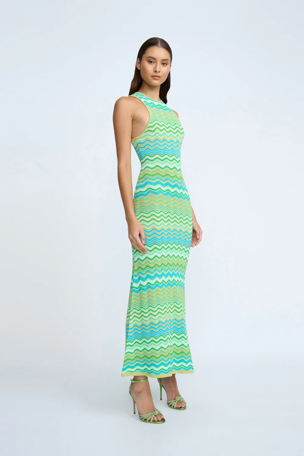 Rayne Ripple Stripe Knit Dress | Final Sale - Green Multi - Image 5