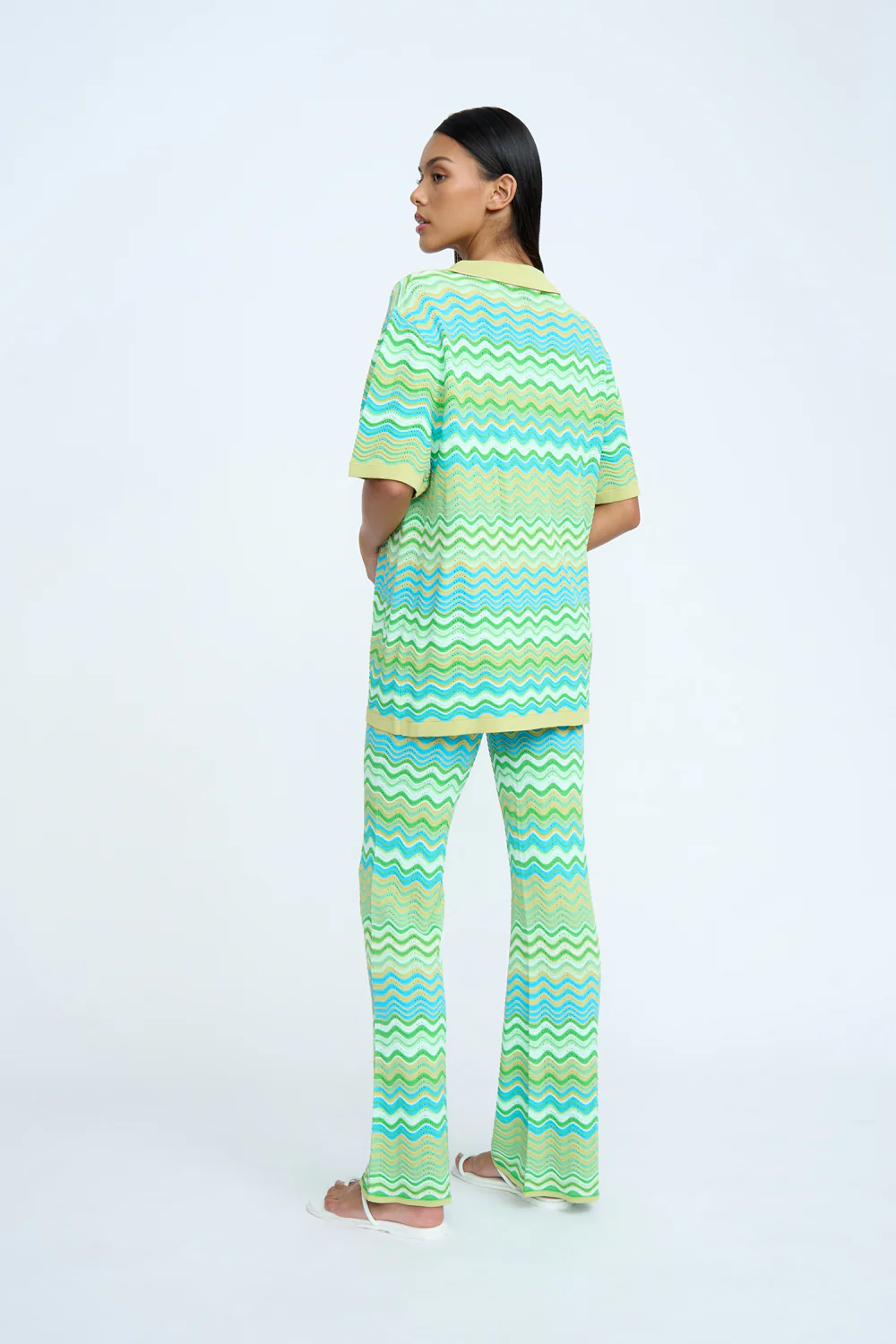 Ripple Stripe Knit Pant - Green Multi - Image 4