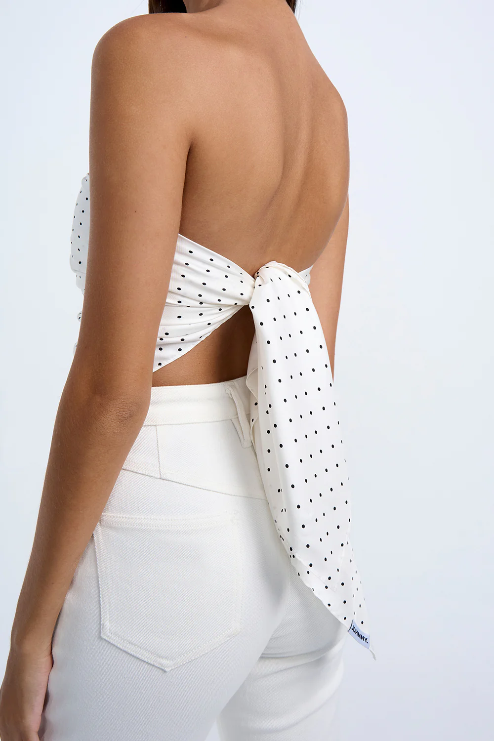 Silk Polka Scarf Set | Final Sale - White Black - Image 5