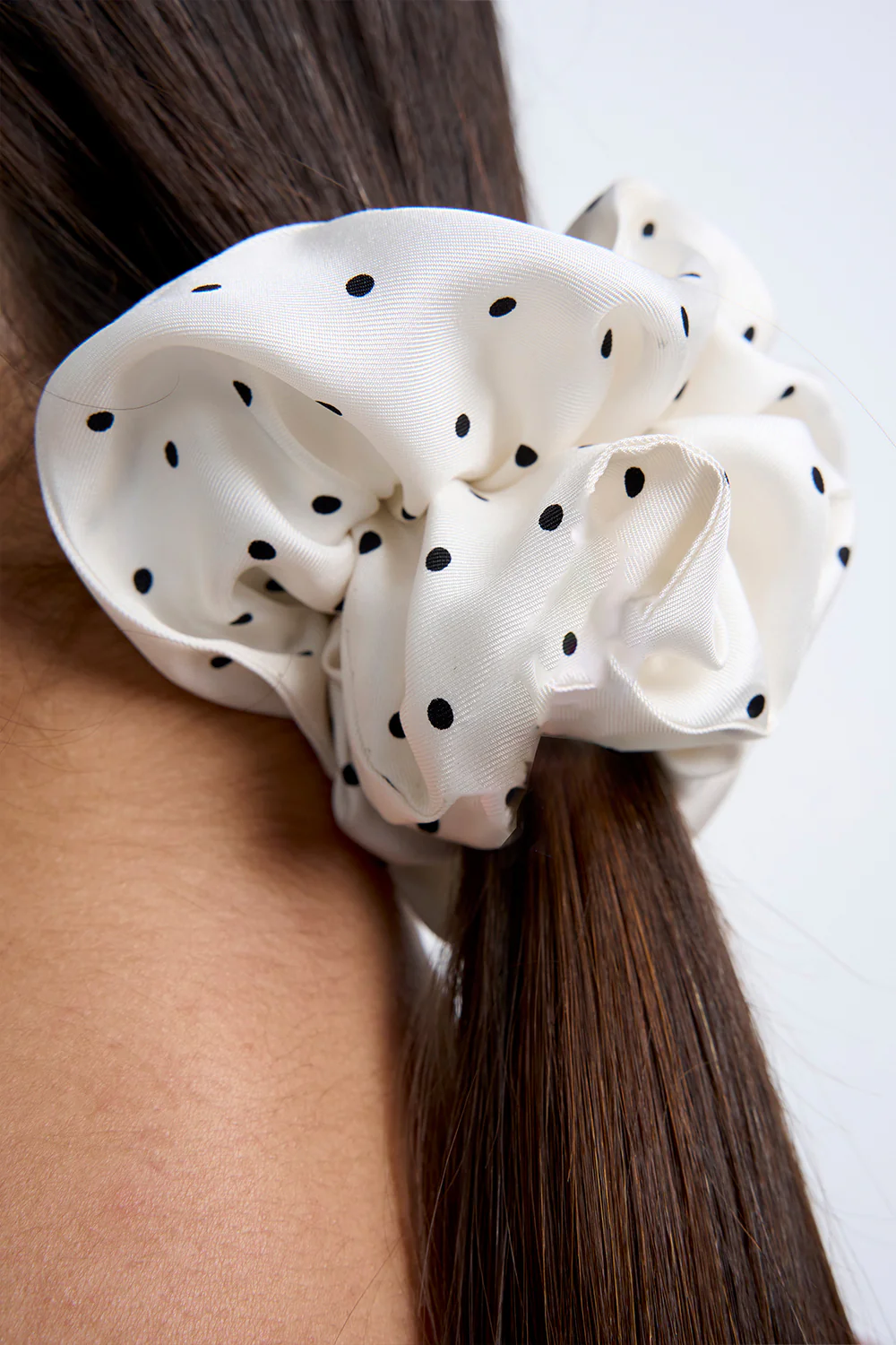 Silk Polka Scarf Set | Final Sale - White Black - Image 7
