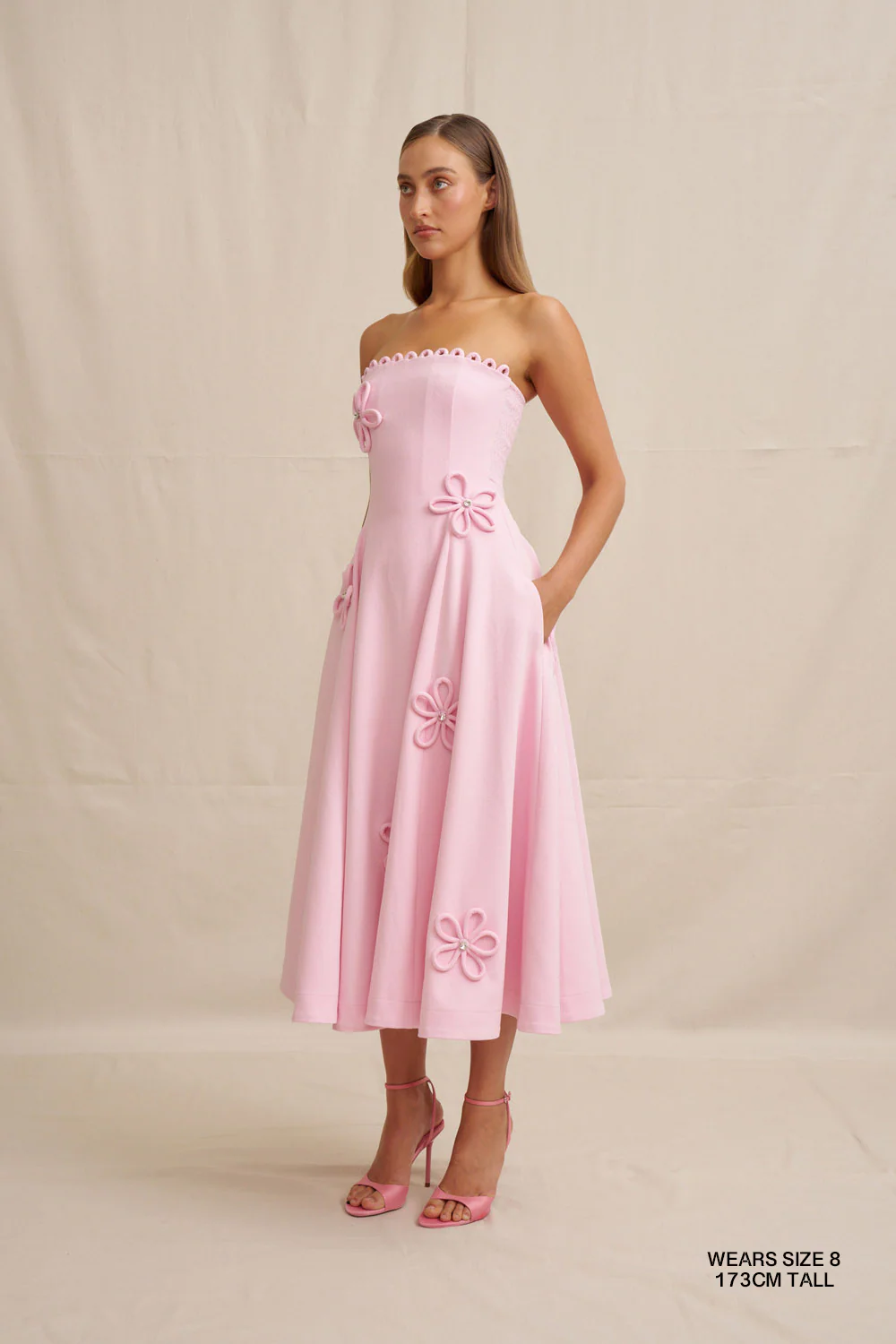 PRE-ORDER | Sky Flower Strapless Dress - Image 3