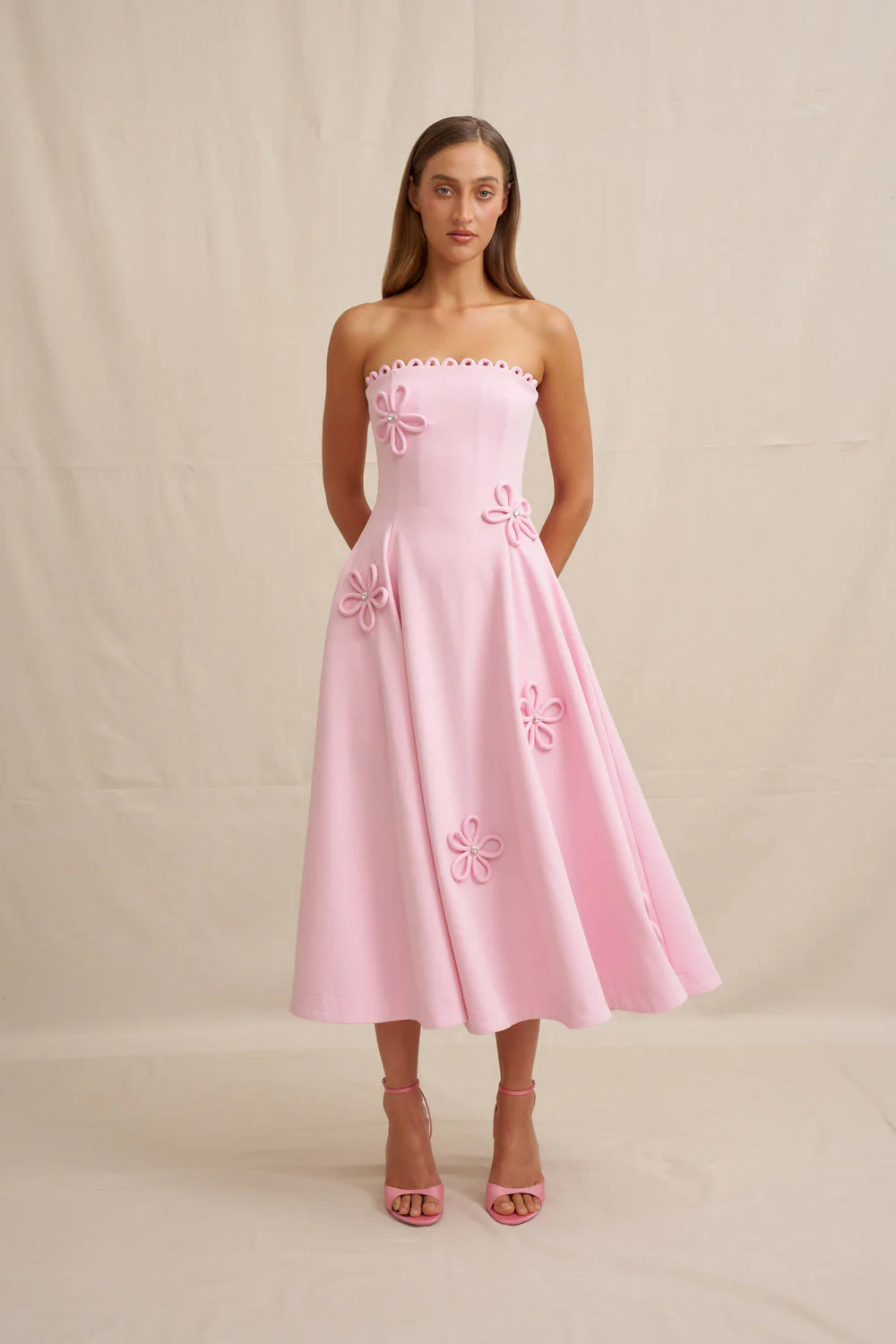 PRE-ORDER | Sky Flower Strapless Dress - Image 5