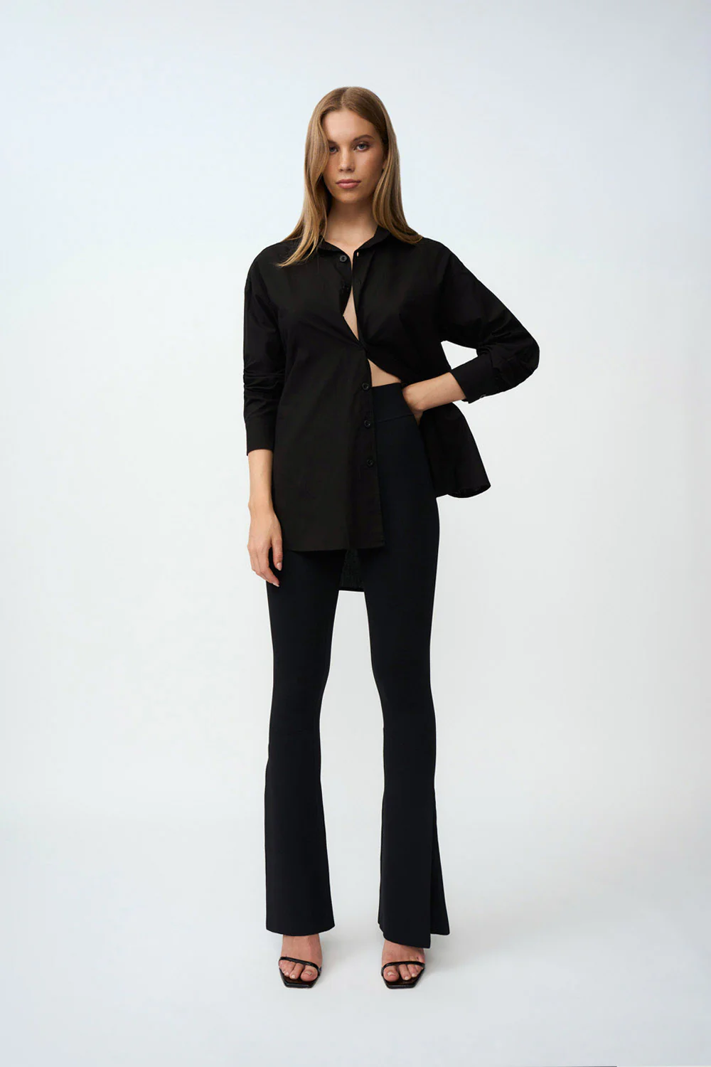 Sliced Flare Knit Pant Regular Leg | Final Sale - Black - Image 6
