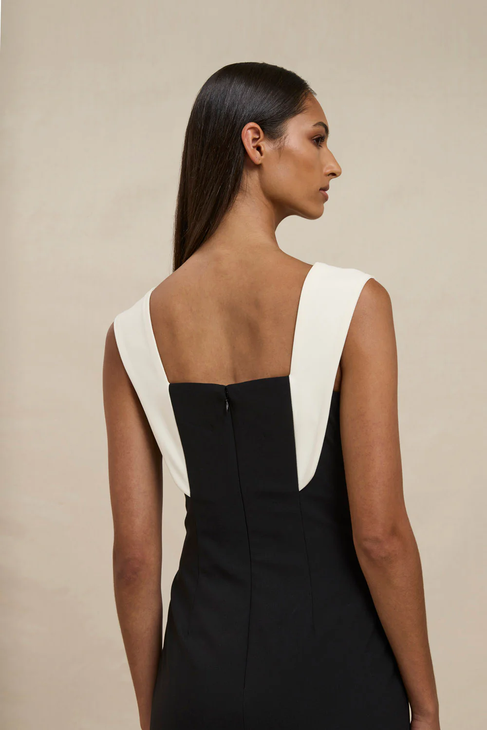The Cleo Midi Dress - Ivory Black - Image 5