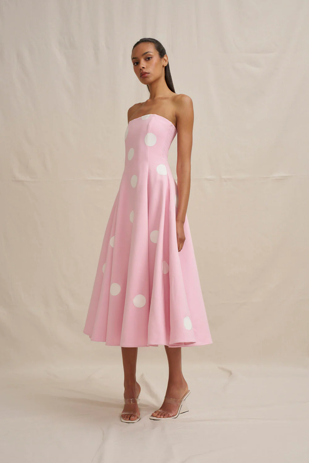 Vivienne Polka Dress - Pastel Pink - Image 10