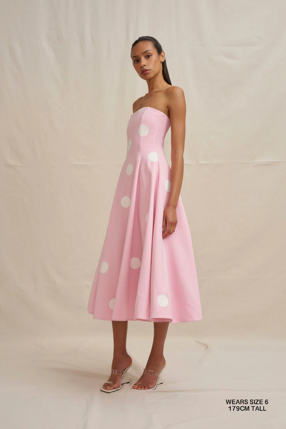 Vivienne Polka Dress - Pastel Pink - Image 3