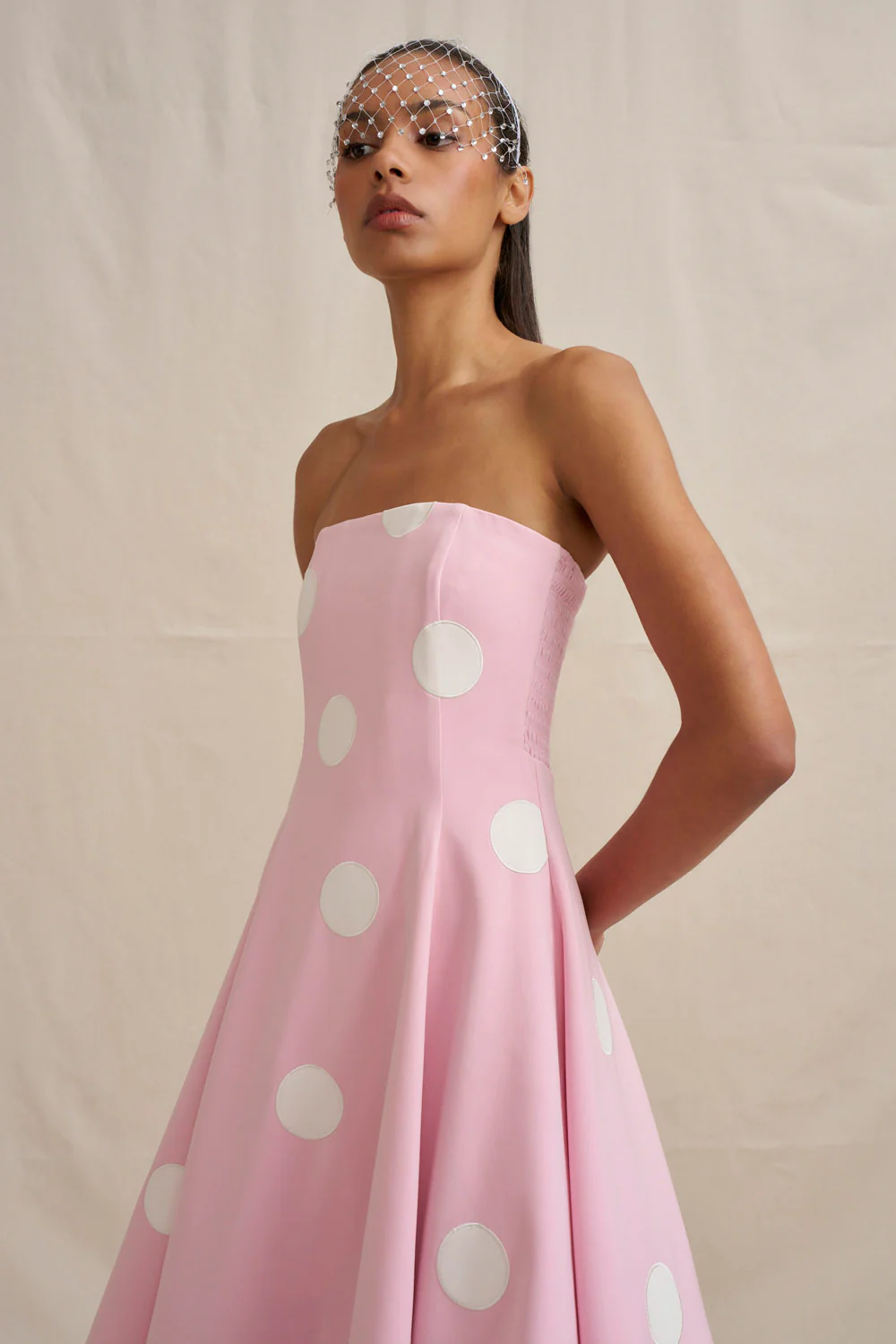Vivienne Polka Dress - Pastel Pink - Image 5