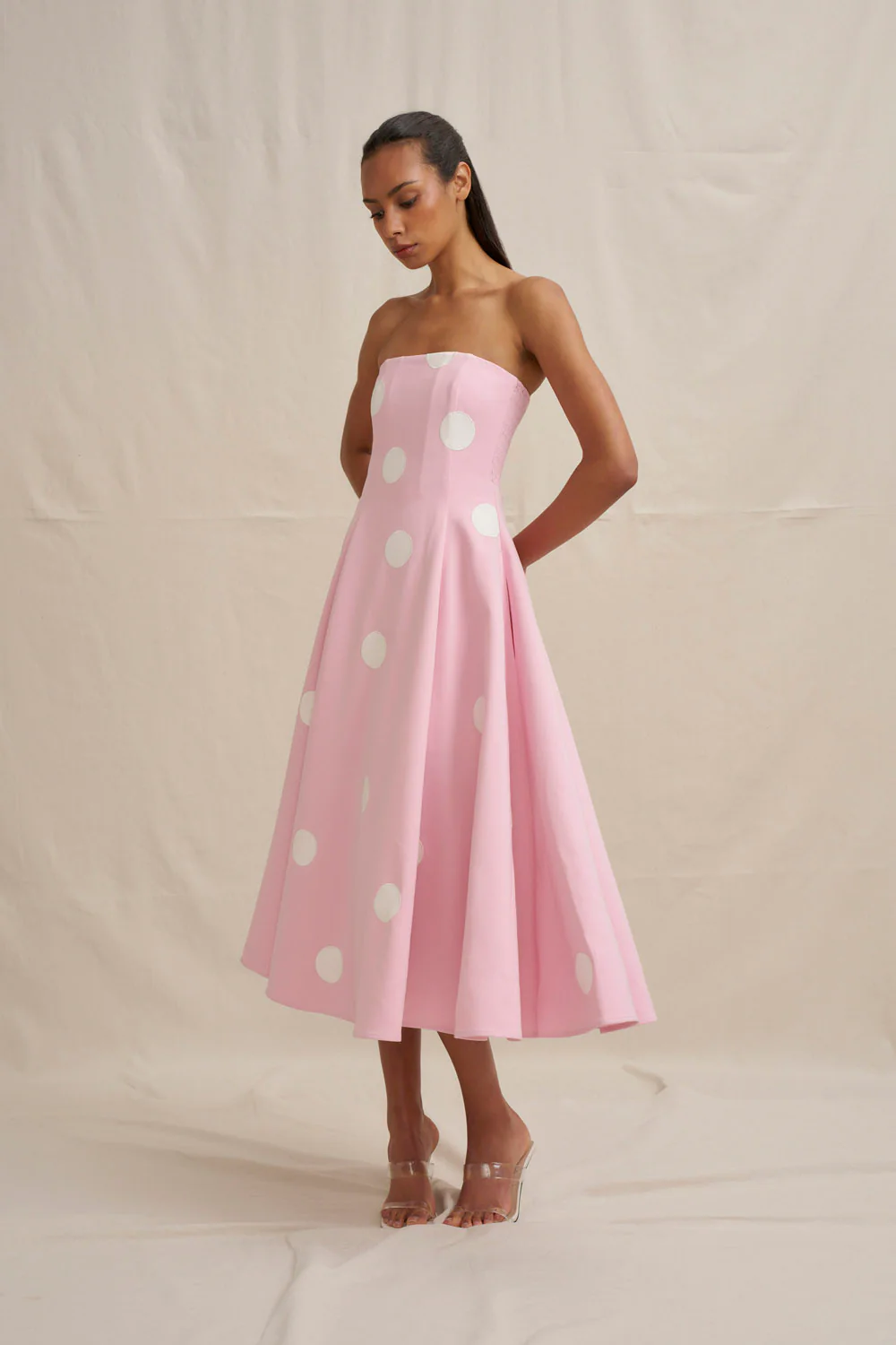 Vivienne Polka Dress - Pastel Pink - Image 6