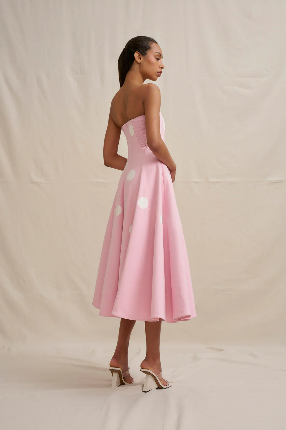 Vivienne Polka Dress - Pastel Pink - Image 7