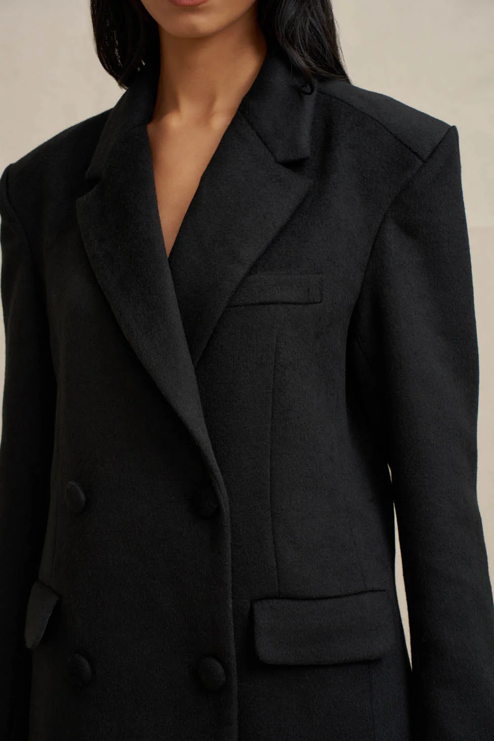 Winona Long Line Coat - Black - Image 6