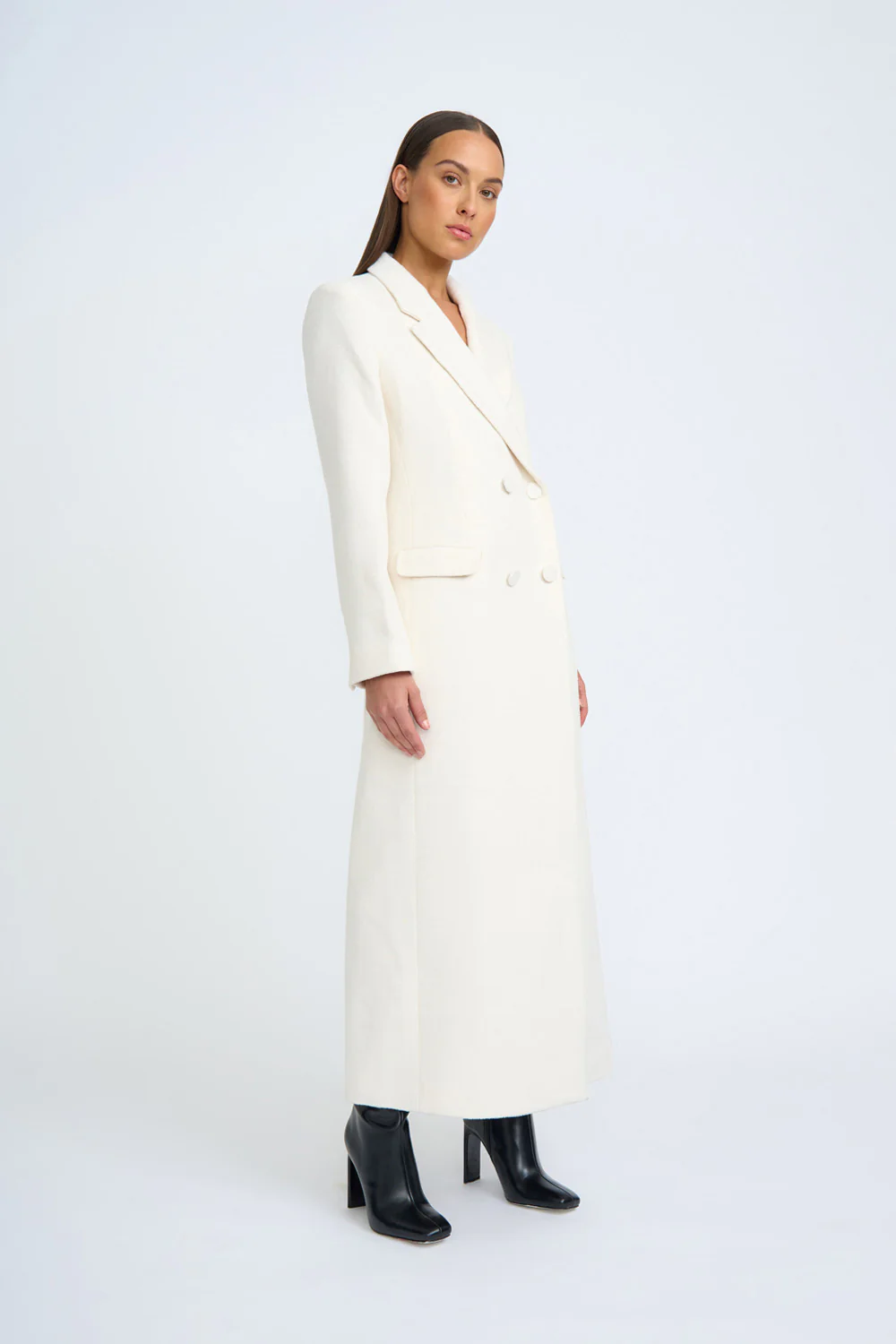 Winona Long Line Coat | Final Sale - Ivory - Image 5